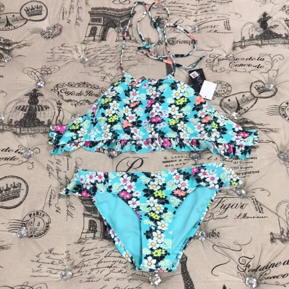 California Waves Floral-Print Swim Bikini Top - Picture 8 of 10